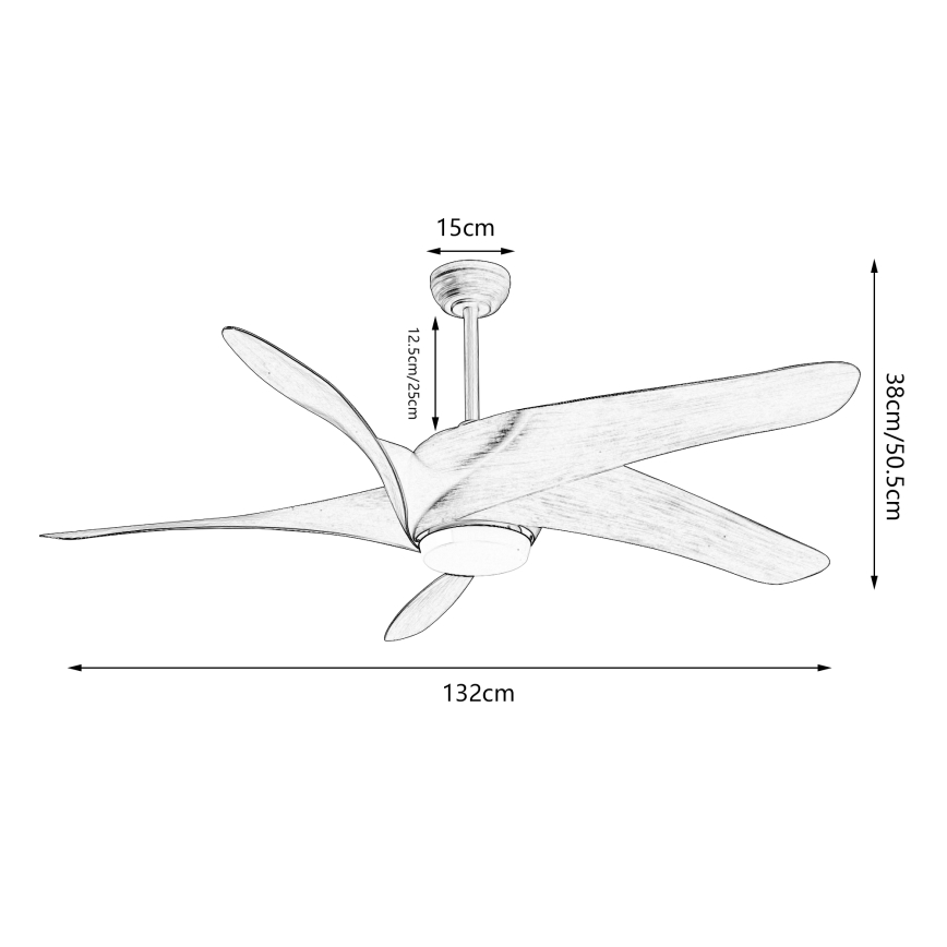 ZEVENTI - LED Zatemnitveni stropni ventilator LUCCA LED/18W/230V 3000-6000K Wi-Fi Tuya rjava + Daljinski upravljalnik
