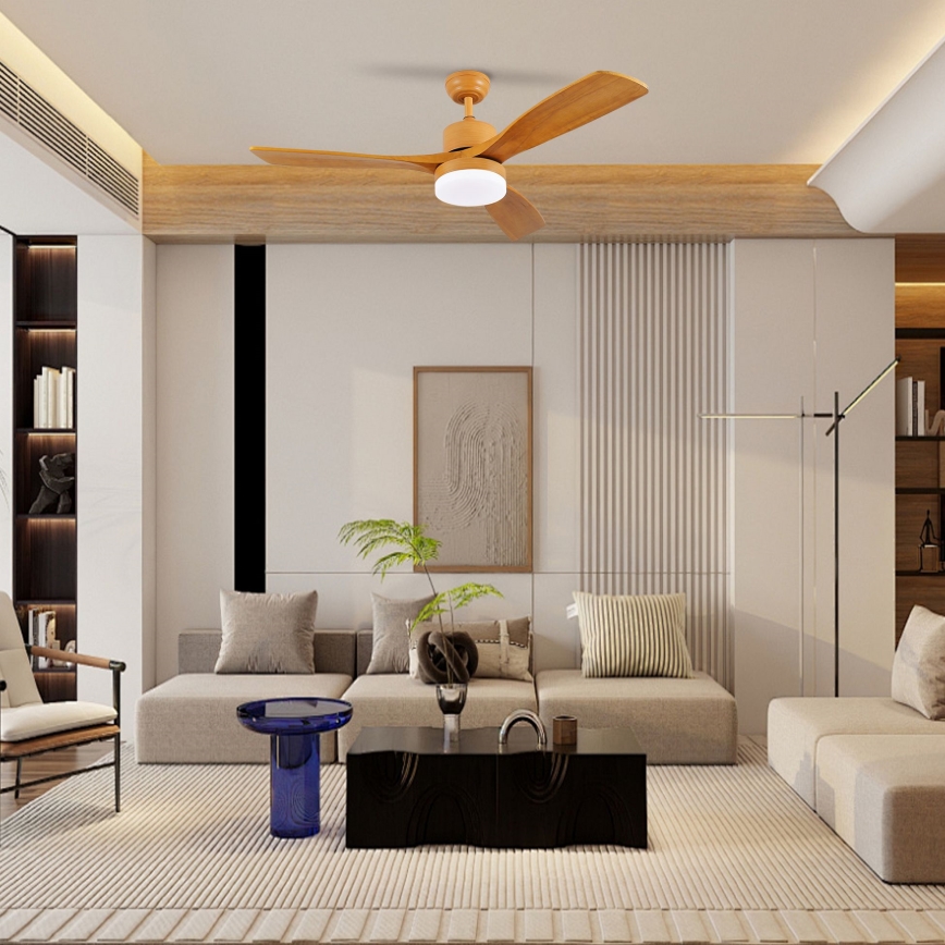 ZEVENTI - LED stropni ventilator MARE LED/24W/230V 3000-6000K Wi-Fi Tuya hrast + daljinski upravljalnik