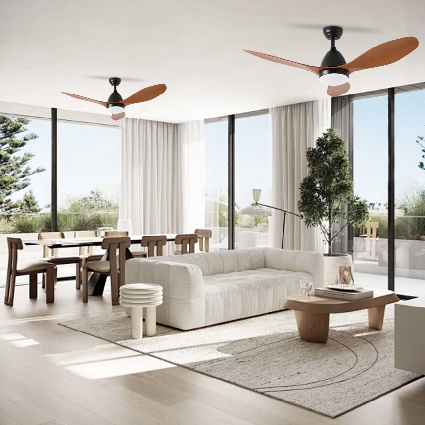 ZEVENTI - LED Zatemnitveni stropni ventilator MURO LED/18W/230V 3000-6000K Wi-Fi Tuya črna + Daljinski upravljalnik