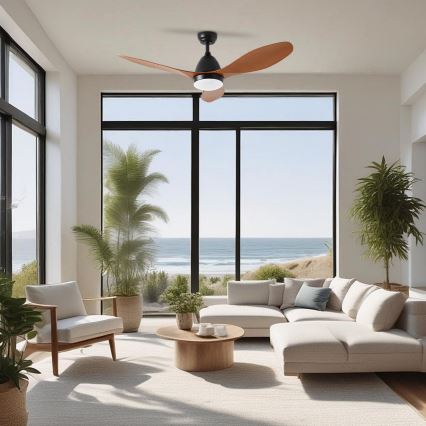 ZEVENTI - LED stropni ventilator MURO LED/18W/230V 3000/4000/6000K Wi-Fi Tuya črna + daljinski upravljalnik