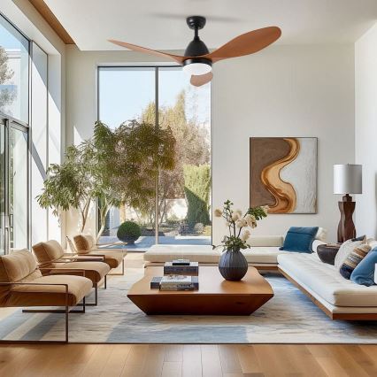 ZEVENTI - LED stropni ventilator MURO LED/18W/230V 3000/4000/6000K Wi-Fi Tuya črna + daljinski upravljalnik