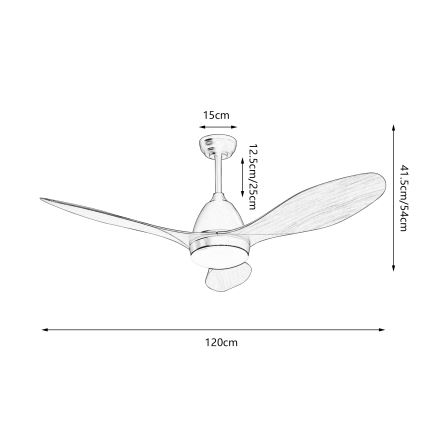 ZEVENTI - LED stropni ventilator MURO LED/18W/230V 3000/4000/6000K Wi-Fi Tuya črna + daljinski upravljalnik