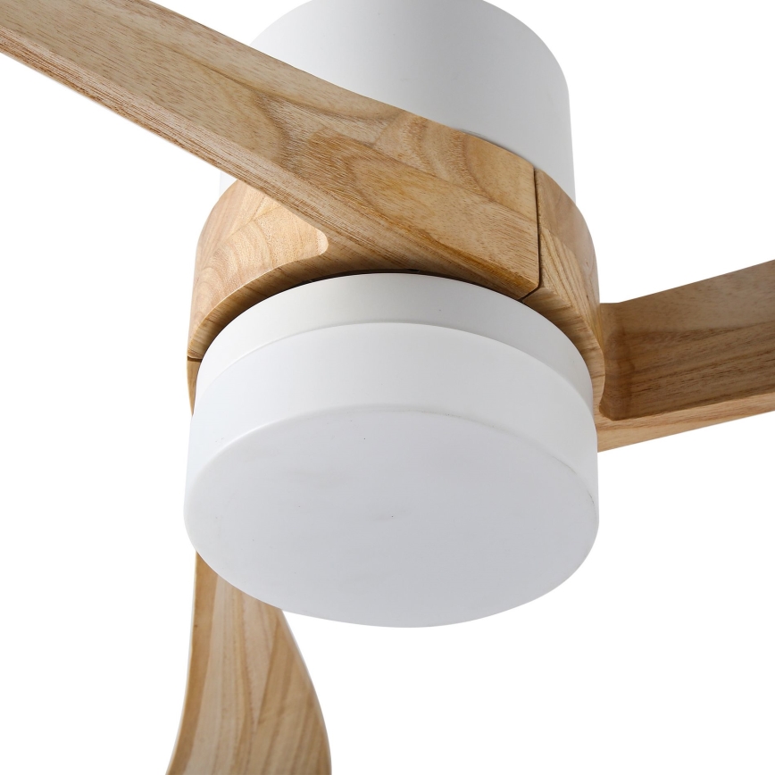 ZEVENTI - LED Zatemnitveni stropni ventilator NATURITO LED/18W/230V 3000-6000K Wi-Fi Tuya bela/hrast + Daljinski upravljalnik
