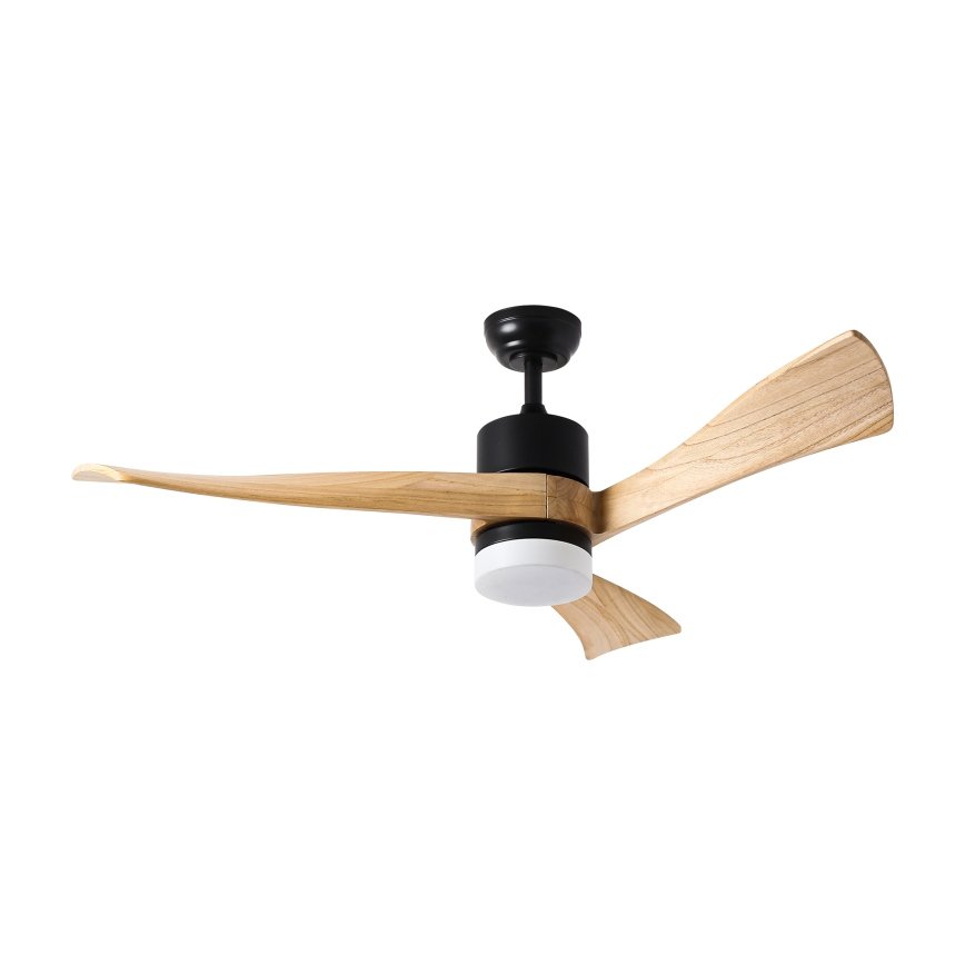 ZEVENTI - LED Zatemnitveni stropni ventilator NATURITO LED/18W/230V 3000-6000K Wi-Fi Tuya črna/hrast + Daljinski upravljalnik