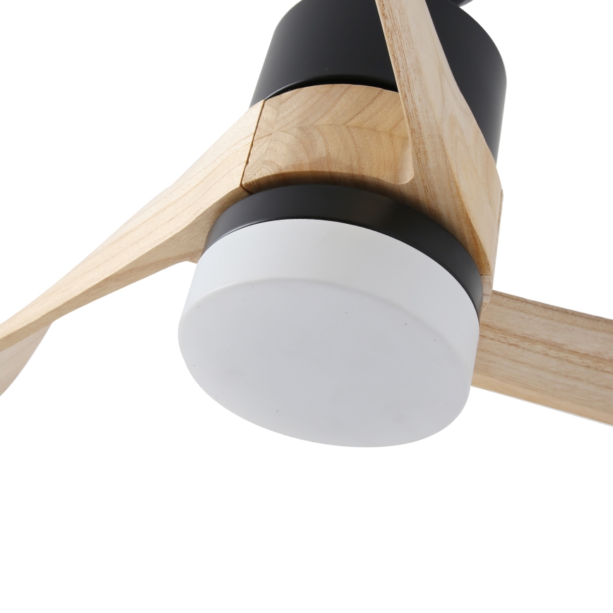ZEVENTI - LED Zatemnitveni stropni ventilator NATURITO LED/18W/230V 3000-6000K Wi-Fi Tuya črna/hrast + Daljinski upravljalnik