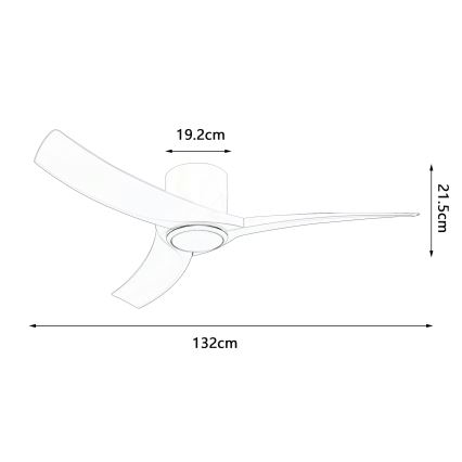 ZEVENTI - LED zatemljiv stropni ventilator ORBITO LED/24W/230V 3000/4000/6000K Wi-Fi Tuya bela + daljinski upravljalnik