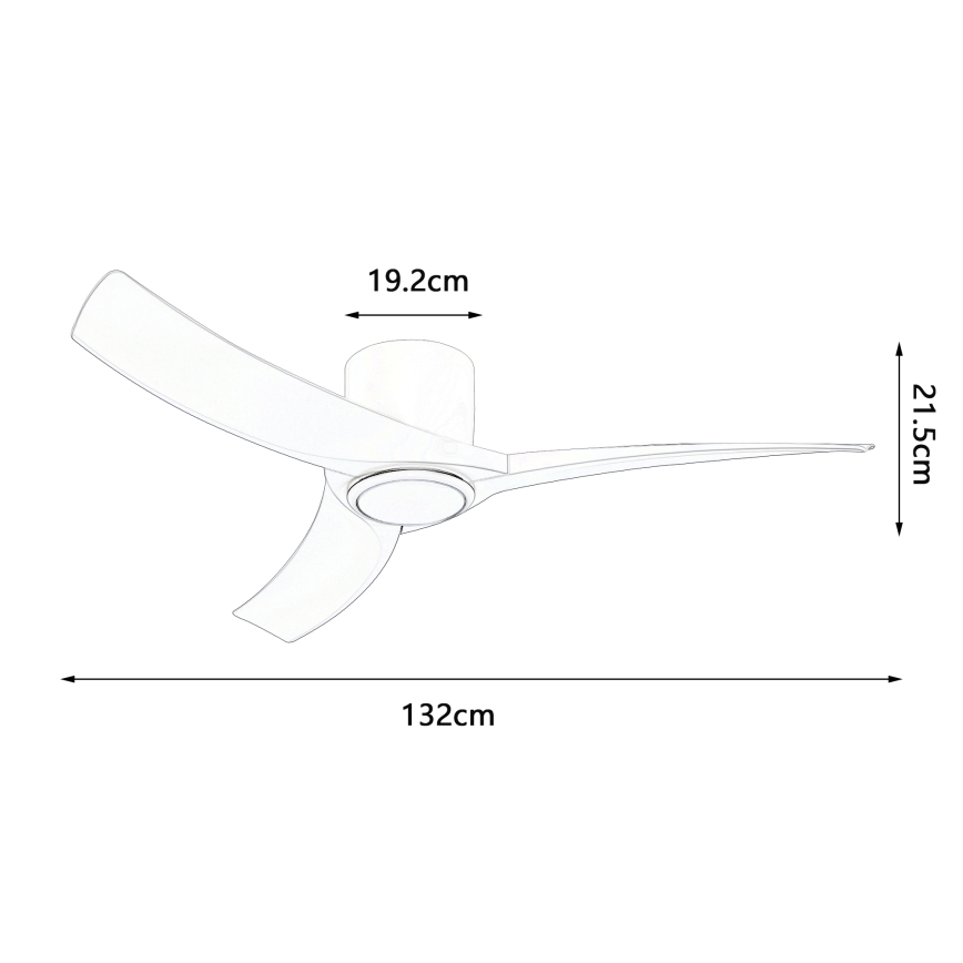 ZEVENTI - LED zatemljiv stropni ventilator ORBITO LED/24W/230V 3000/4000/6000K Wi-Fi Tuya bela + daljinski upravljalnik