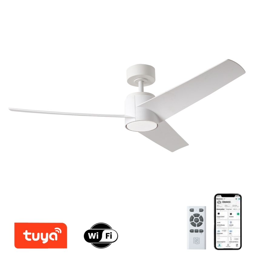 ZEVENTI - LED Zatemnitveni stropni ventilator ORVIETO LED/18W/230V 3000-6000K Wi-Fi Tuya bela + Daljinski upravljalnik
