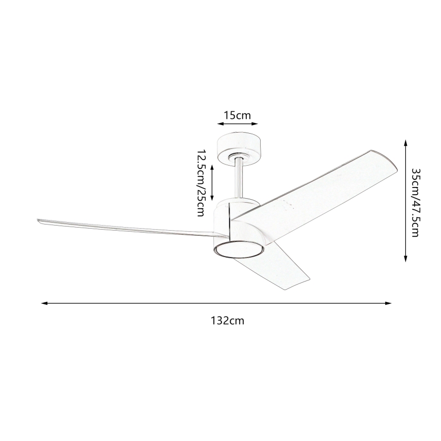 ZEVENTI - LED Zatemnitveni stropni ventilator ORVIETO LED/18W/230V 3000-6000K Wi-Fi Tuya bela + Daljinski upravljalnik
