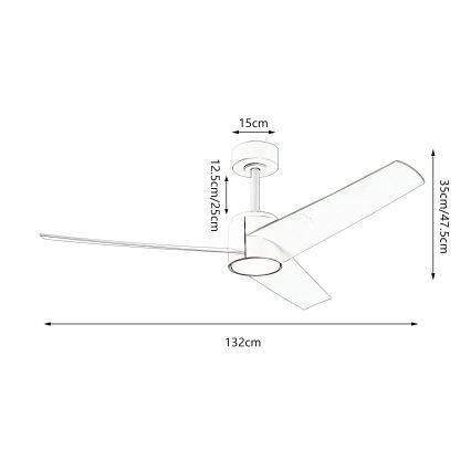 ZEVENTI - LED Zatemnitveni stropni ventilator ORVIETO LED/18W/230V 3000-6000K Wi-Fi Tuya črna + Daljinski upravljalnik