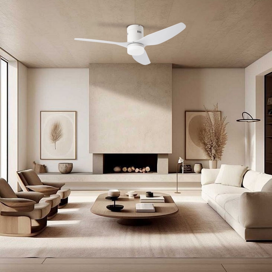 ZEVENTI - LED Zatemnitveni stropni ventilator PADUA LED/18W/230V 3000-6000K Wi-Fi Tuya bela + Daljinski upravljalnik