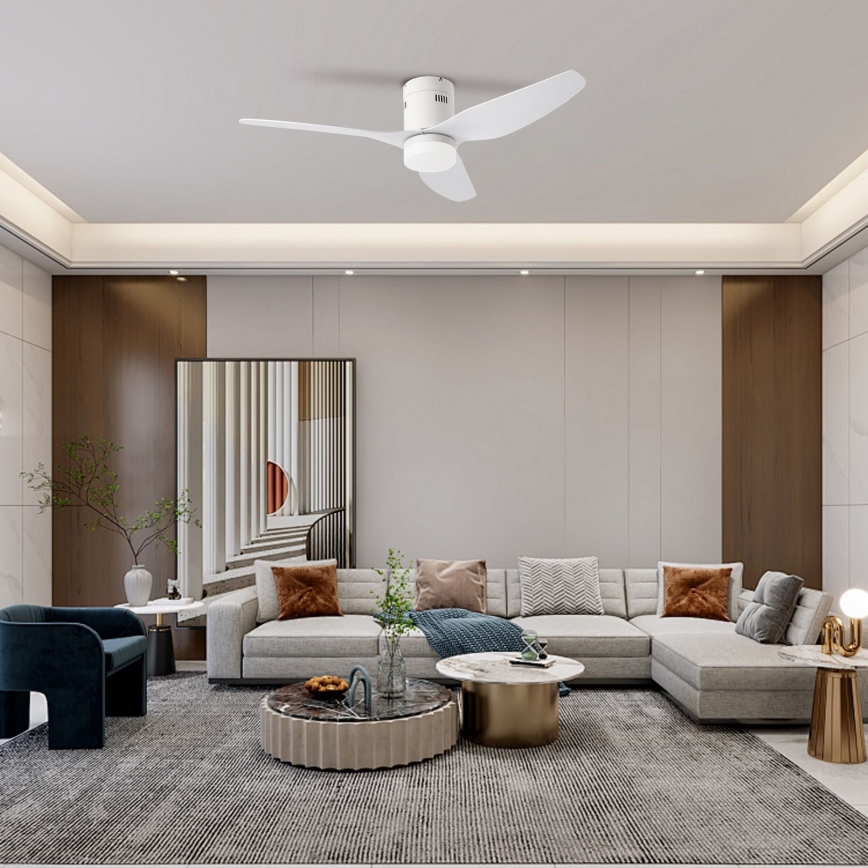 ZEVENTI - LED Zatemnitveni stropni ventilator PADUA LED/18W/230V 3000-6000K Wi-Fi Tuya bela + Daljinski upravljalnik
