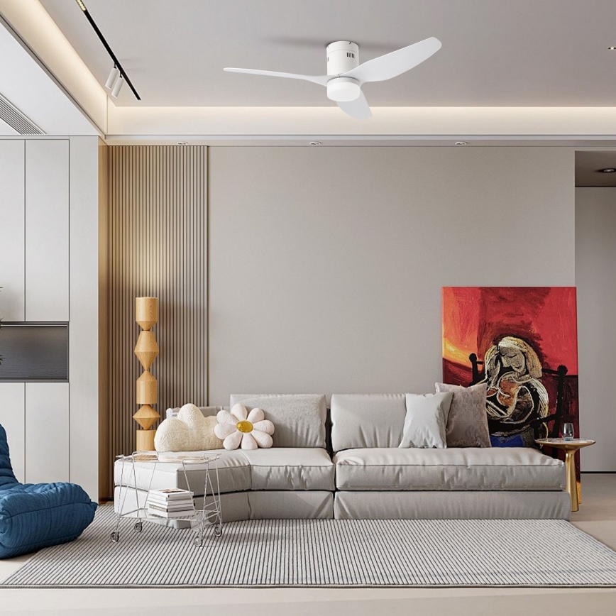 ZEVENTI - LED Zatemnitveni stropni ventilator PADUA LED/18W/230V 3000-6000K Wi-Fi Tuya bela + Daljinski upravljalnik