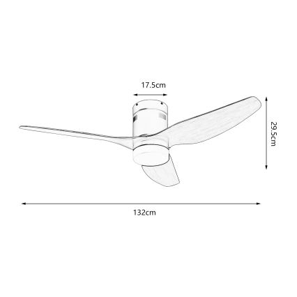 ZEVENTI - LED Zatemnitveni stropni ventilator PADUA LED/18W/230V 3000-6000K Wi-Fi Tuya bela/rjava + Daljinski upravljalnik