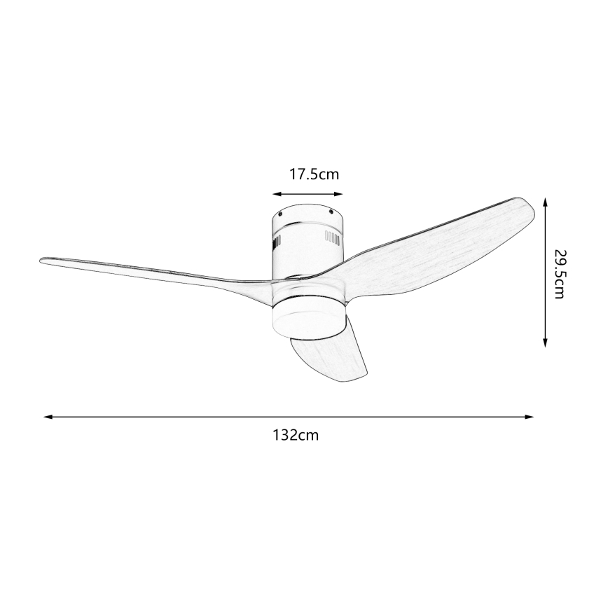ZEVENTI - LED stropni ventilator PADUA LED/18W/230V 3000/4000/6000K Wi-Fi Tuya bela/rjava + daljinski upravljalnik