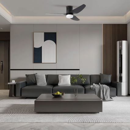 ZEVENTI - LED Zatemnitveni stropni ventilator PADUA LED/18W/230V 3000-6000K Wi-Fi Tuya črna + Daljinski upravljalnik