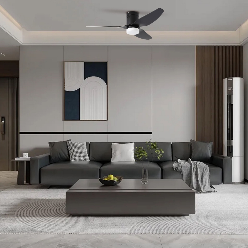 ZEVENTI - LED Zatemnitveni stropni ventilator PADUA LED/18W/230V 3000-6000K Wi-Fi Tuya črna + Daljinski upravljalnik