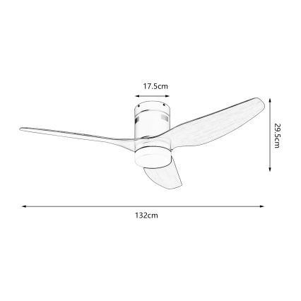 ZEVENTI - LED Zatemnitveni stropni ventilator PADUA LED/18W/230V 3000-6000K Wi-Fi Tuya črna/rjava + Daljinski upravljalnik