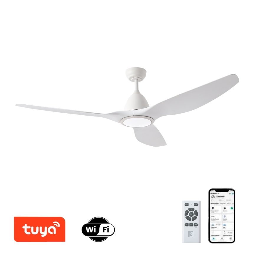 ZEVENTI - LED Zatemnitveni stropni ventilator URBINO LED/20W/230V 3000-6000K Wi-Fi Tuya bela + Daljinski upravljalnik