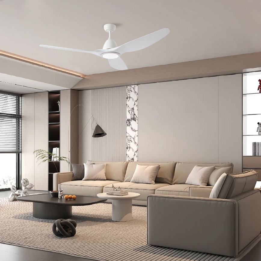 ZEVENTI - LED Zatemnitveni stropni ventilator URBINO LED/20W/230V 3000-6000K Wi-Fi Tuya bela + Daljinski upravljalnik