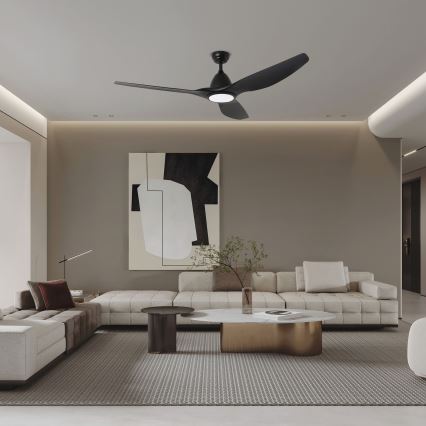 ZEVENTI - LED Zatemnitveni stropni ventilator URBINO LED/20W/230V 3000-6000K Wi-Fi Tuya črna + Daljinski upravljalnik