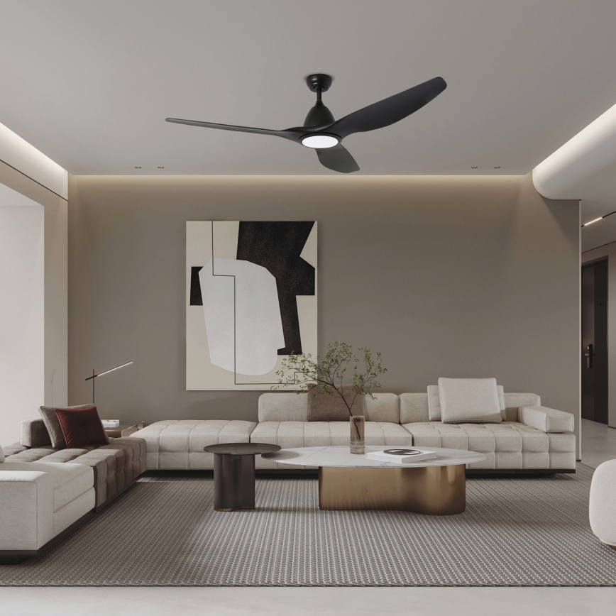 ZEVENTI - LED Zatemnitveni stropni ventilator URBINO LED/20W/230V 3000-6000K Wi-Fi Tuya črna + Daljinski upravljalnik