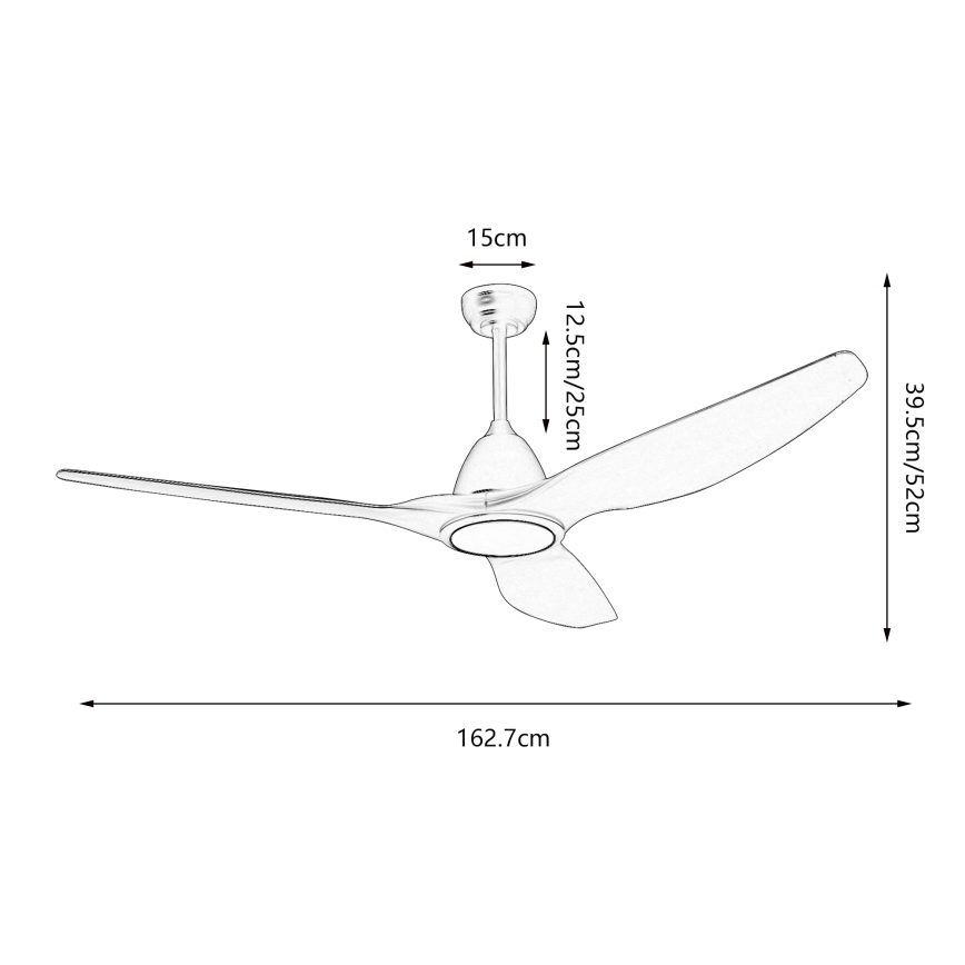 ZEVENTI - LED Zatemnitveni stropni ventilator URBINO LED/20W/230V 3000-6000K Wi-Fi Tuya črna + Daljinski upravljalnik