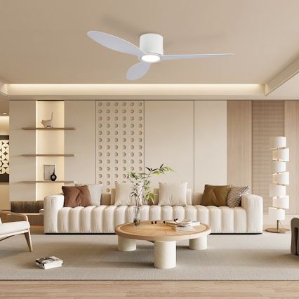 ZEVENTI - Zatemljiv LED stropni ventilator VENTORA LED/24W/230V 3000/4000/6000K Wi-Fi Tuya bela + daljinski upravljalnik