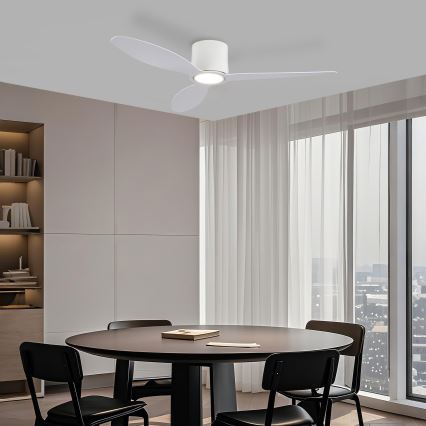 ZEVENTI - Zatemljiv LED stropni ventilator VENTORA LED/24W/230V 3000/4000/6000K Wi-Fi Tuya bela + daljinski upravljalnik