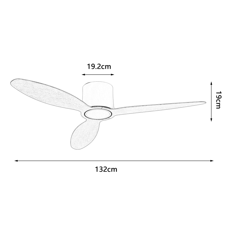ZEVENTI - LED zatemnjevalni stropni ventilator VENTORA LED/24W/230V 3000/4000/6000K Wi-Fi Tuya bela + daljinski upravljalnik