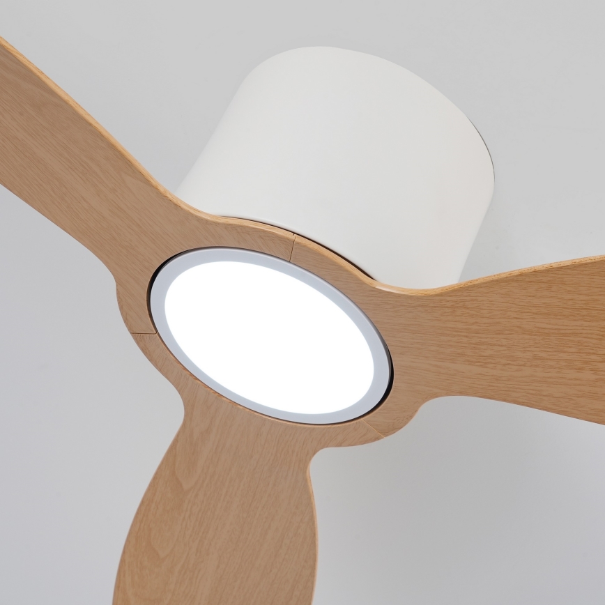 ZEVENTI - LED stropni ventilator z zatemnitvijo VENTORA LED/24W/230V 3000/4000/6000K Wi-Fi Tuya bela/hrast + daljinski upravljalnik