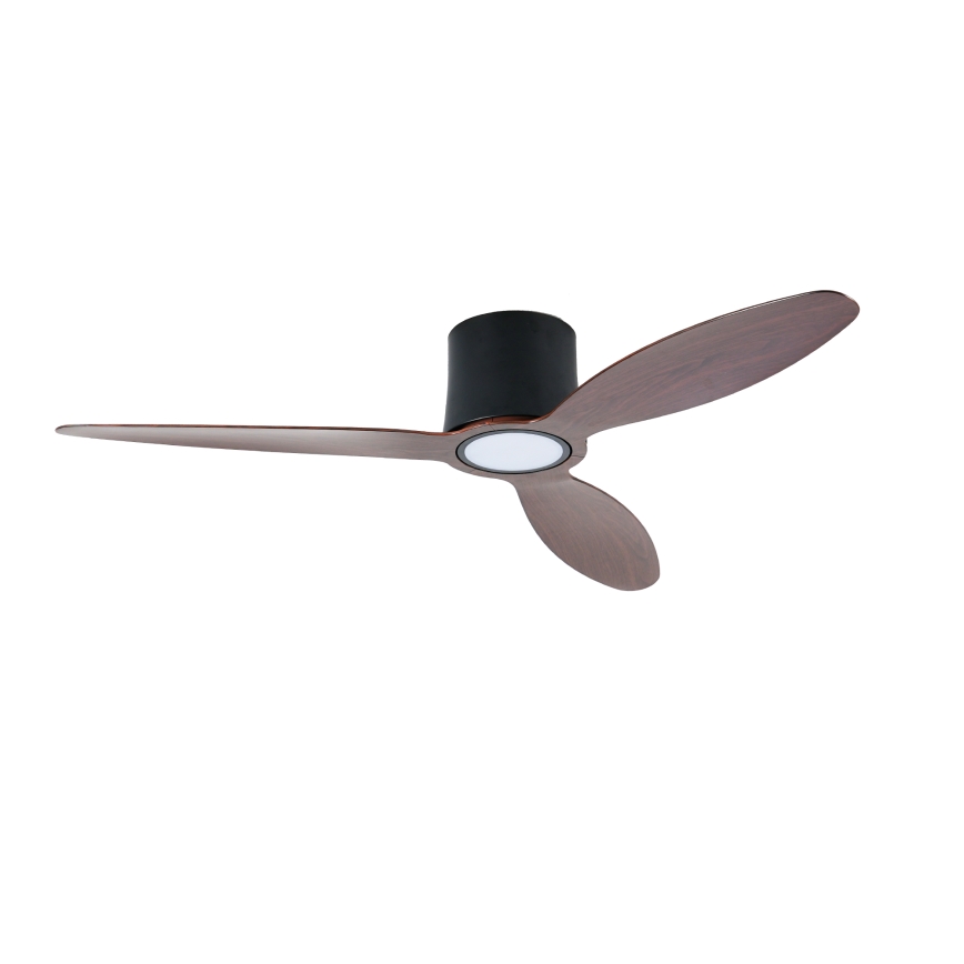 ZEVENTI - LED zatemljiv stropni ventilator VENTORA LED/24W/230V 3000/4000/6000K Wi-Fi Tuya črna/oreh + daljinski upravljalnik