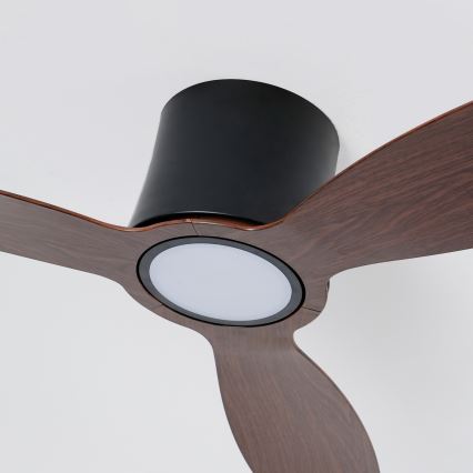ZEVENTI - LED zatemljiv stropni ventilator VENTORA LED/24W/230V 3000/4000/6000K Wi-Fi Tuya črna/oreh + daljinski upravljalnik
