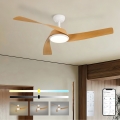 ZEVENTI - LED zatemljiv stropni ventilator AERYS LED/24W/230V 3000/4000/6000K Wi-Fi Tuya bela/hrast + daljinski upravljalnik