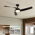 ZEVENTI - LED zatemljiv stropni ventilator AERYS LED/24W/230V 3000/4000/6000K Wi-Fi Tuya črna + daljinski upravljalnik