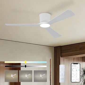 ZEVENTI - LED zatemljiv stropni ventilator AUREX LED/24W/230V 3000/4000/6000K Wi-Fi Tuya bela + daljinski upravljalnik
