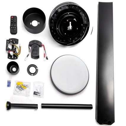 ZEVENTI - LED zatemljiv stropni ventilator WALKIKI LED/24W/230V 2700-6500K 165 cm črna + daljinski upravljalnik