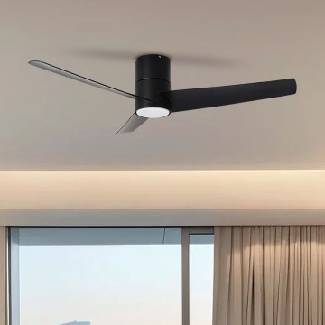 ZEVENTI - LED Zatemnitveni stropni ventilator BARROSA LED/18W/230V 3000-6000K Wi-Fi Tuya črna + Daljinski upravljalnik