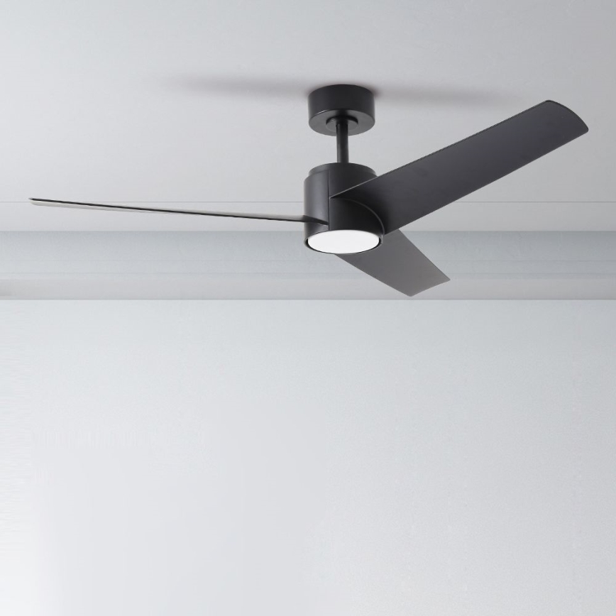 ZEVENTI - LED Zatemnitveni stropni ventilator ORVIETO LED/18W/230V 3000-6000K Wi-Fi Tuya črna + Daljinski upravljalnik