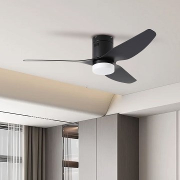 ZEVENTI - LED Zatemnitveni stropni ventilator PADUA LED/18W/230V 3000-6000K Wi-Fi Tuya črna + Daljinski upravljalnik