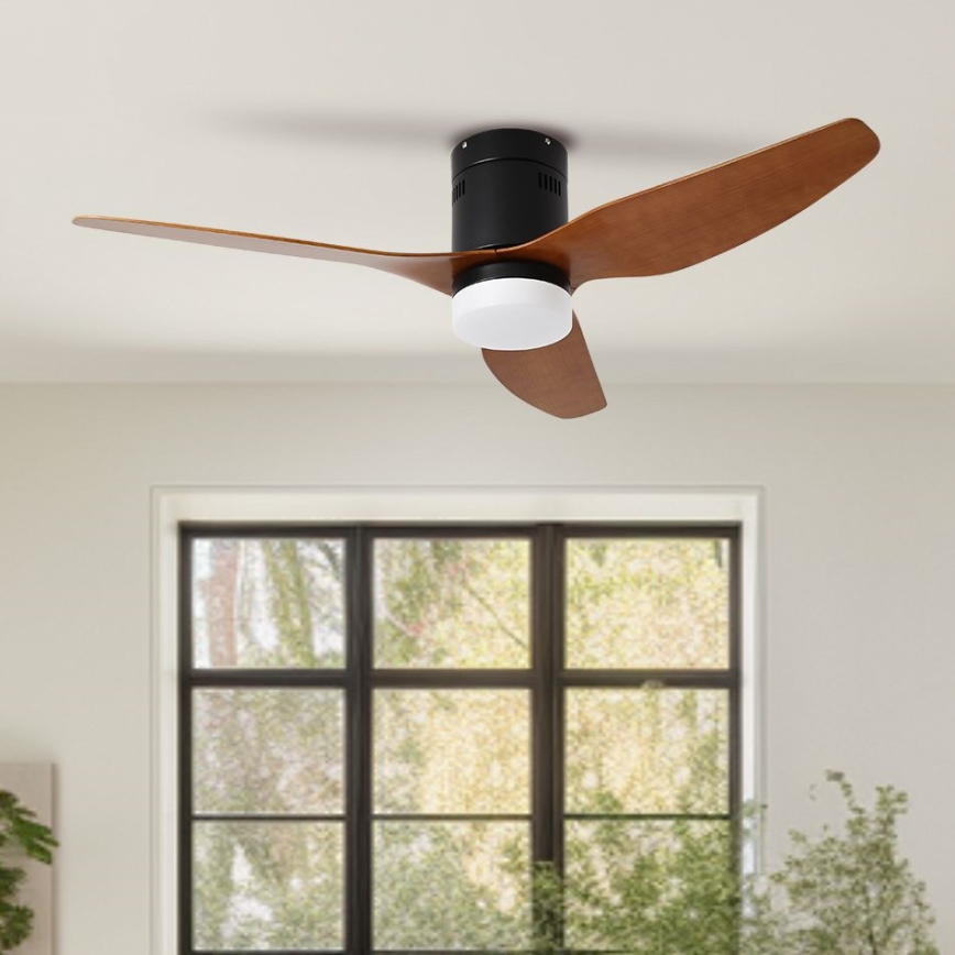 ZEVENTI - LED Zatemnitveni stropni ventilator PADUA LED/18W/230V 3000-6000K Wi-Fi Tuya črna/rjava + Daljinski upravljalnik