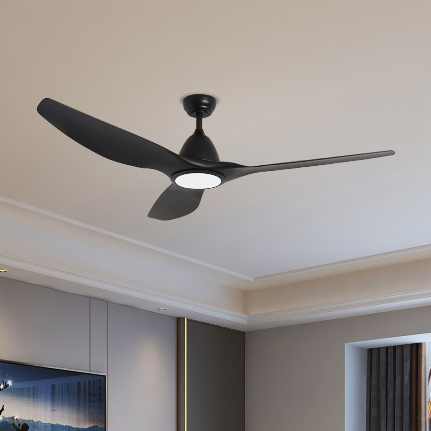 ZEVENTI - LED Zatemnitveni stropni ventilator URBINO LED/20W/230V 3000-6000K Wi-Fi Tuya črna + Daljinski upravljalnik