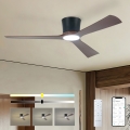 ZEVENTI - LED zatemnjevalen stropni ventilator AUREX LED/24W/230V 3000/4000/6000K Wi-Fi Tuya črna/oreh + daljinski upravljalnik