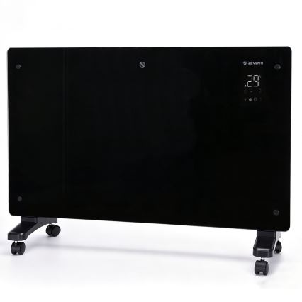 ZEVENTI - Pametni stenski električni grelec/konvektor z LCD zaslonom 1000/2000W/230V Wi-Fi črna