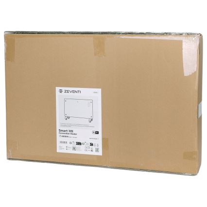 ZEVENTI - Pametni stenski električni grelec/konvektor z LCD zaslonom 1000/2000W/230V Wi-Fi črna