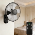 ZEVENTI - Stenski ventilator FANNY, 45 W/230 V, premer 41 cm, črne barve + daljinski upravljalnik