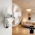 ZEVENTI - Stenski ventilator FANNY 45W/230V, premer 41 cm, bel + daljinski upravljalnik