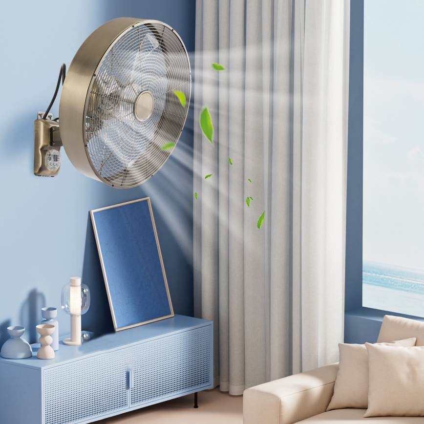 ZEVENTI - Stenski ventilator FANNY 50W/230V bronast + daljinski upravljalnik