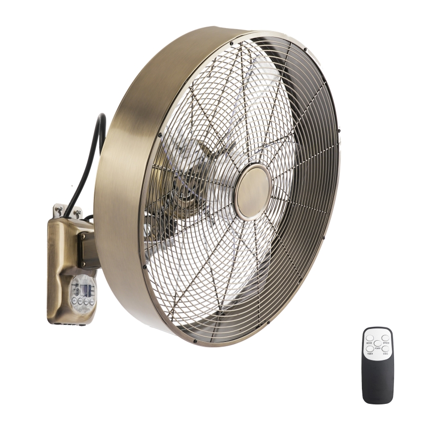 ZEVENTI - Stenski ventilator FANNY 50W/230V bronast + daljinski upravljalnik