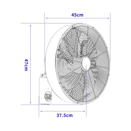 ZEVENTI - Stenski ventilator FANNY 50W/230V bronast + daljinski upravljalnik